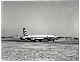 Johannesburg, 1965. Jan Smuts airport. SAA Boeing 707 ZS-CKD 'Kaapstad' taking off.