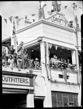 Kimberley, 18 April 1947. Main street? Crowd in Crofts building.