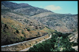 Tulbagh district. Goods train in Tulbaghkloof.