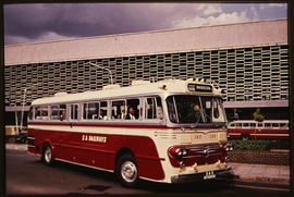 Johannesburg. SAR Nissan tour bus No MT16930 at Park Station heading for Rhodesia.