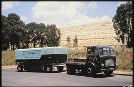 Johannesburg. SAR Leyland truck  arriving at Kaserne with four-wheeled road trailer for door-to-d...