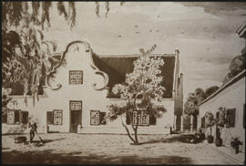 Sketch of Cape Dutch house.