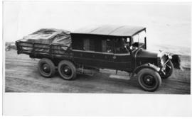 Circa 1925. Thornycroft three-axle combination bus and truck.