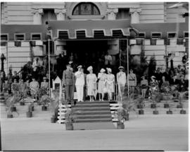 Durban, 22 March 1947. Royal party on the dais at the city hall