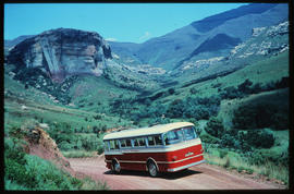
SAR Leyland Royal Tiger tour bus No MT16305 in mountain pass.
