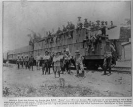 Circa 1901. Armoured trains with sailors and marines. (Publication on armoured trains in the Angl...