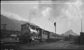 Cape Town. SAR Class 6 No 418 leaving Salt River Junction from platform 4 with a Bellville suburb...