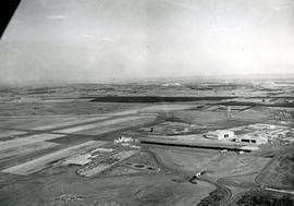 Johannesburg, 1954. Jan Smuts airport, aerial view. Can see arch entrance.