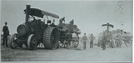 Kimberley district, circa 1915. Convoy of Fowler tractors between Kimberley and Kuruman during Wo...