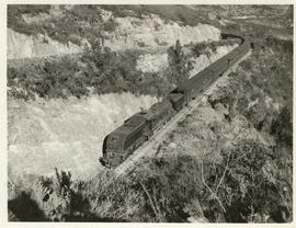 George district, 1949. SAR Class GEA Garratt near Topping siding in Montagu pass.